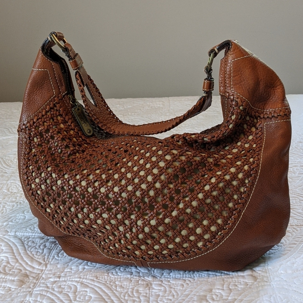 *Cole Haan brown leather hobo bag